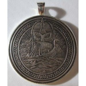 HOBO NICKEL Viking Warrior Ship Ocean Novelty Coin Pendant